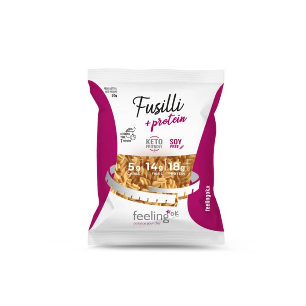 Pasta proteica tipo Fusilli confezione da 50g FeelingOk