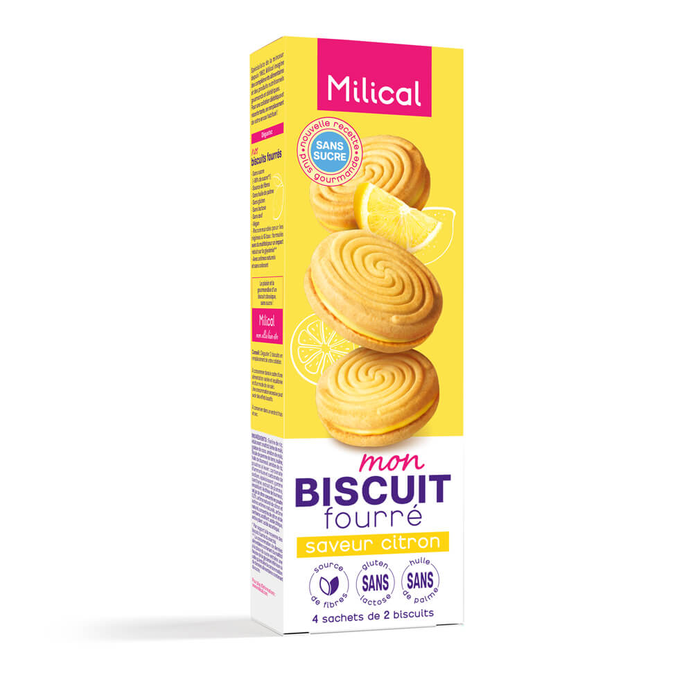 Biscotti ripieni al Limone Milical scatola da 8