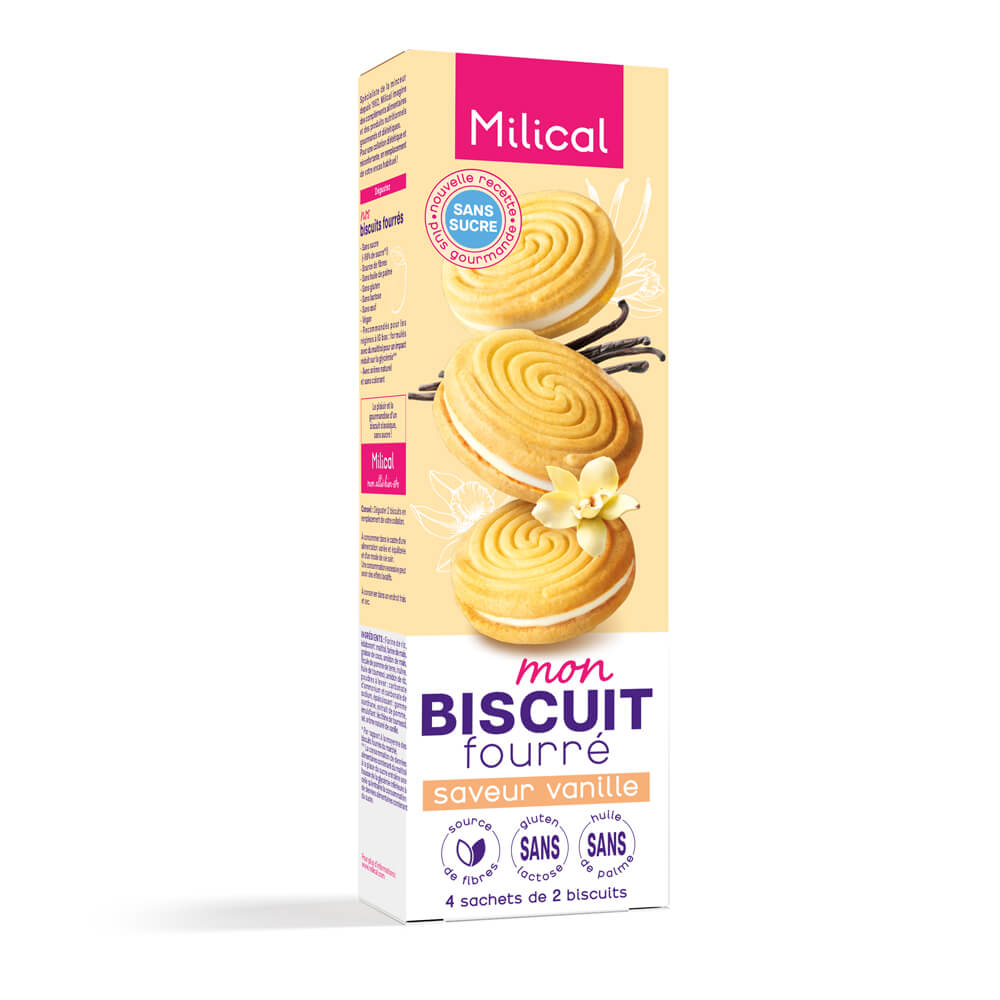 Biscotti ripieni alla vaniglia Milical scatola da 8